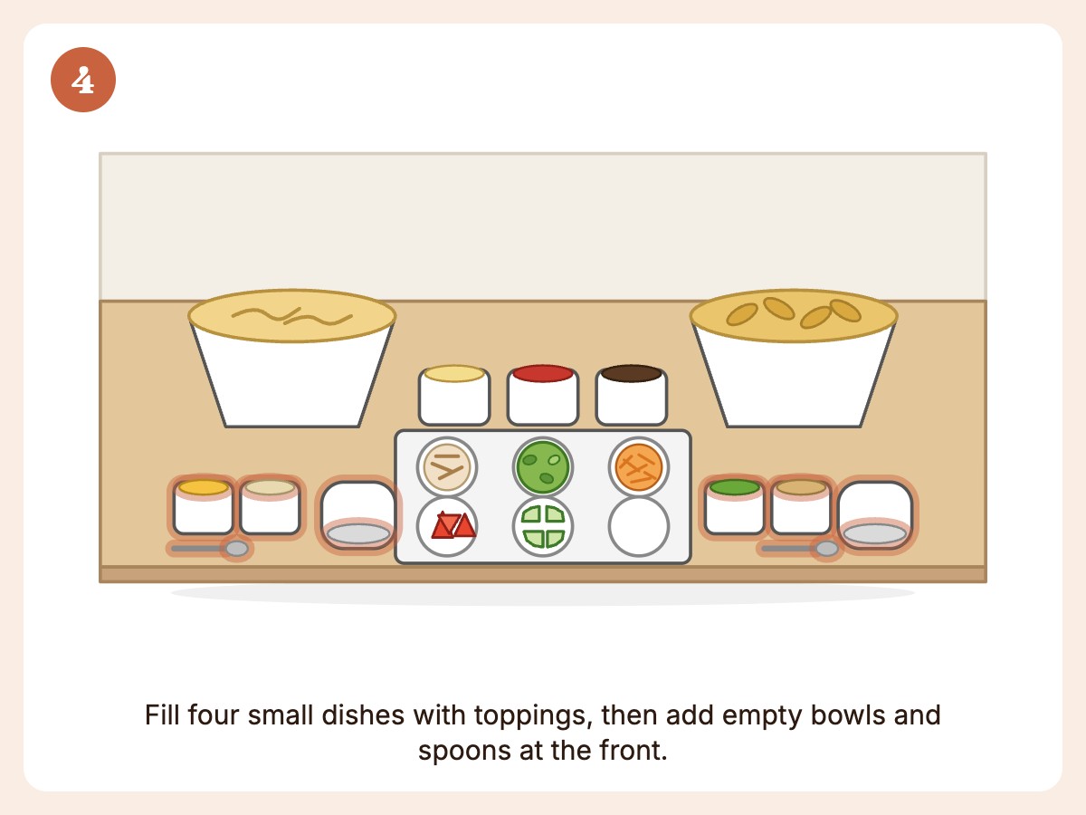 Step 4: Add the fun toppings and bowls