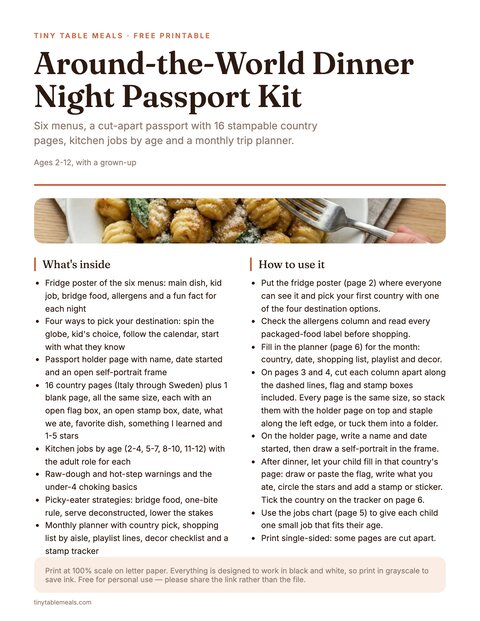 Around-the-World Dinner Night Passport Kit preview