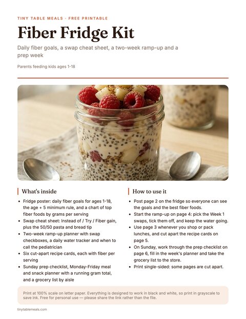 Fiber Fridge Kit: Goals, Swaps & Meal Planner preview