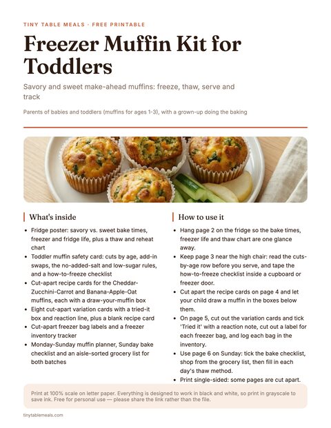 Freezer Muffin Kit for Toddlers preview
