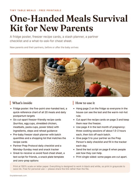 One-Handed Meals Survival Kit for New Parents preview
