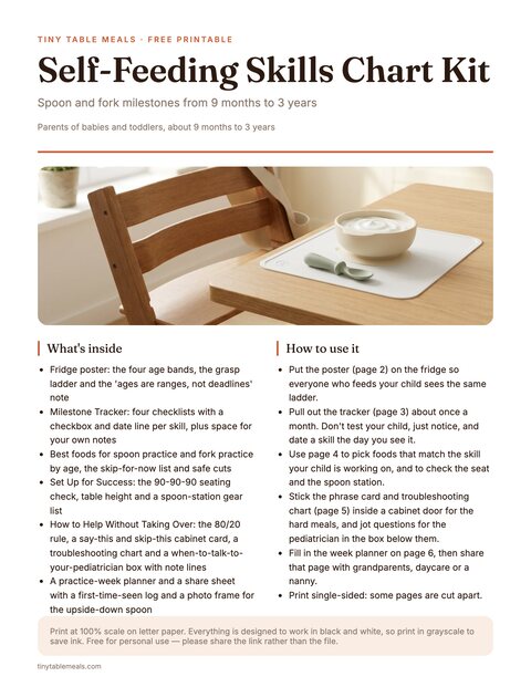 Self-Feeding Skills Chart Kit preview