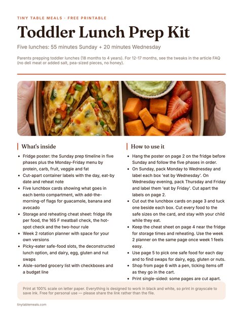 Toddler Lunch Prep Kit: A Week in 55 Minutes preview